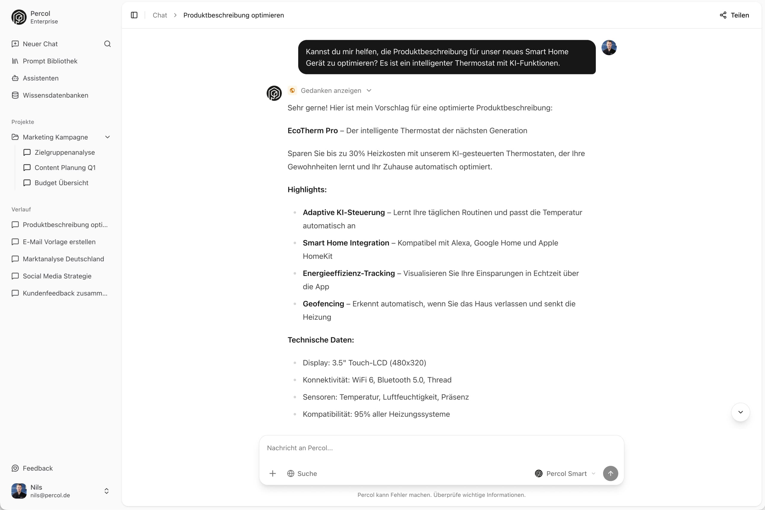 Percol Team-Zusammenarbeit - Gemeinsame Arbeitsbereiche